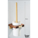 Brosse wc blanc bois céramique