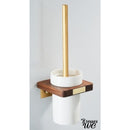 Brosse wc blanc bois céramique