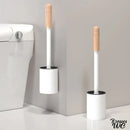 Brosse wc blanc et bois