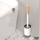 Brosse wc blanc et bois