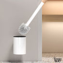 Brosse wc blanc et bois