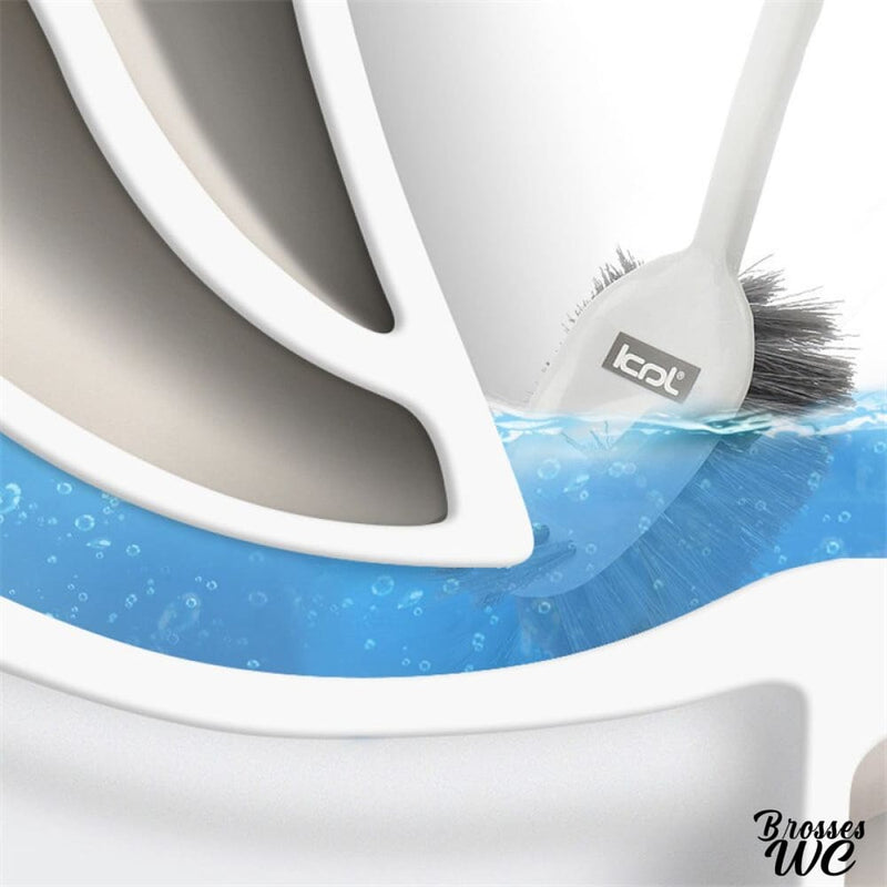 Brosse wc double tête support