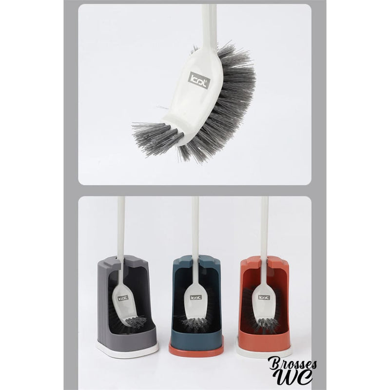 Brosse wc double tête support