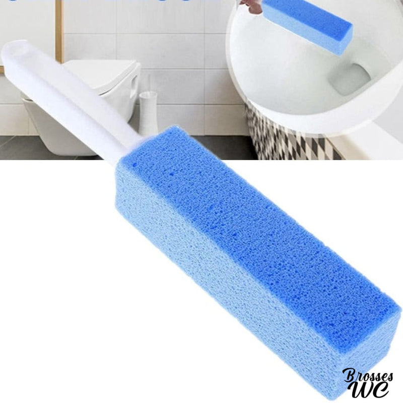 Brosse wc en pierre ponce bleu