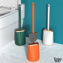 Brosse wc silicone avec support