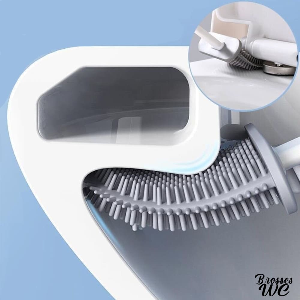 Dww-brosse Wc Silicone Plate Blanc- Brosse Toilette Et Supports