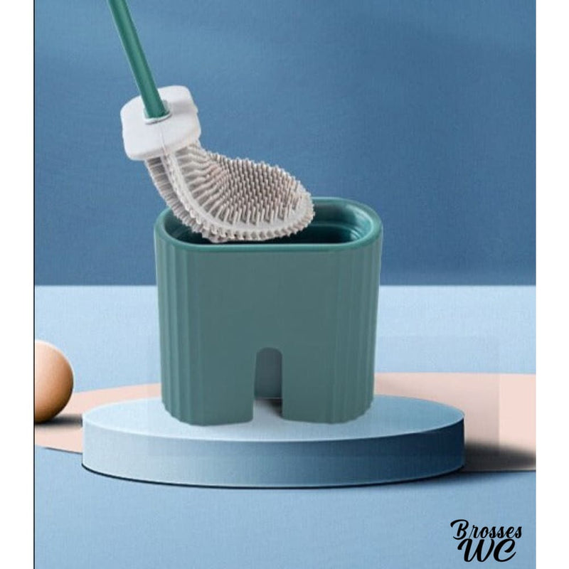 Brosse de toilette avec base en silicone Wc tête plate brosse à