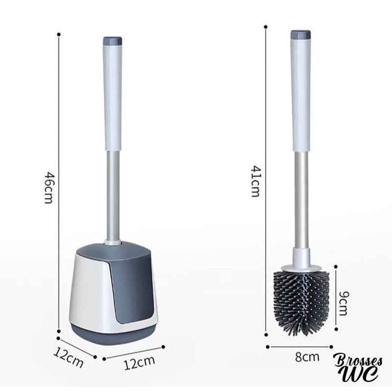 Brosse WC Balai Toilette Poils Silicone Support Pincette Long