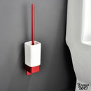 Porte-brosse wc en ceramique rouge